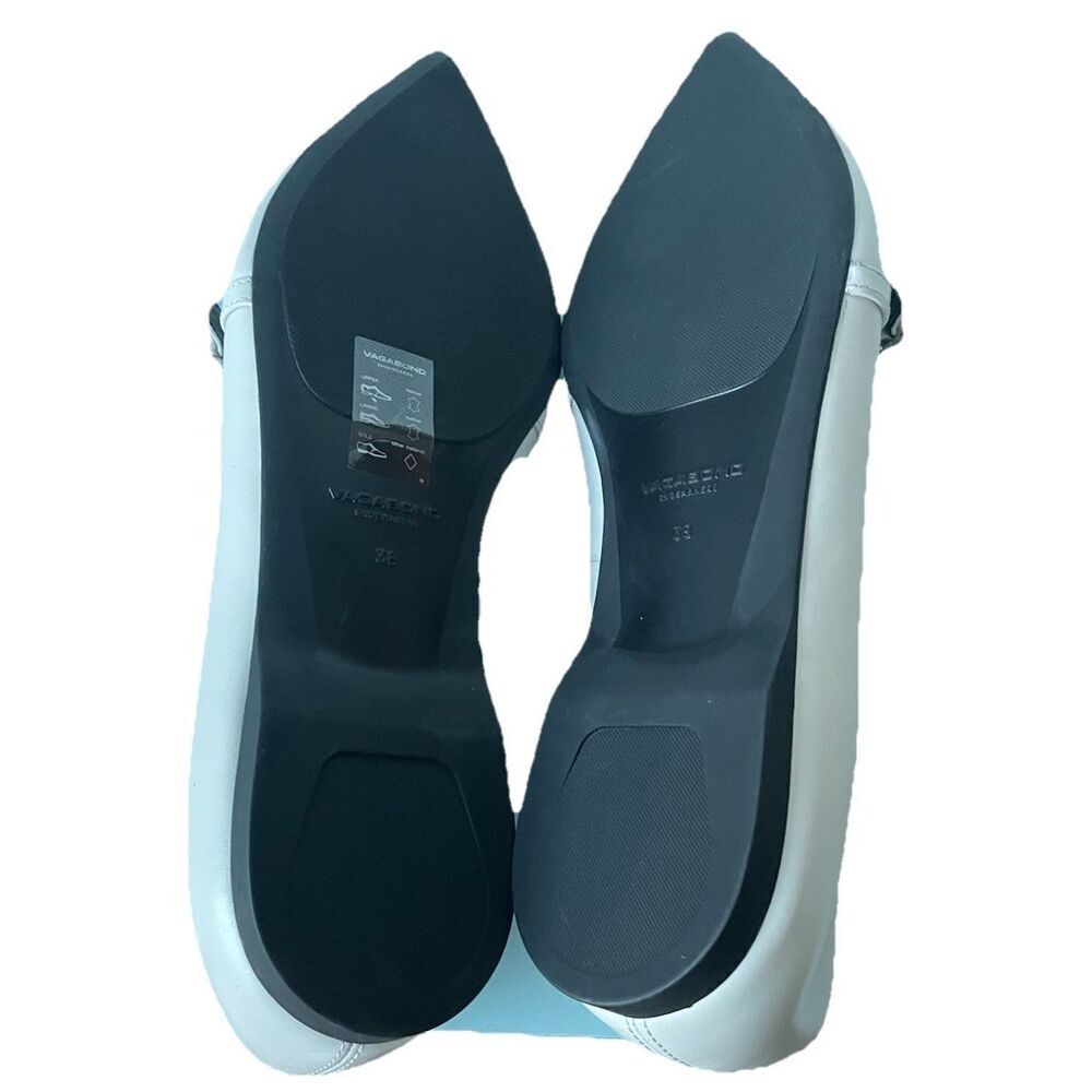 New Vagabond Shoemakers Hermine Pointed Toe T-Strap Flats in White Leather 38/8 - Picture 8 of 9